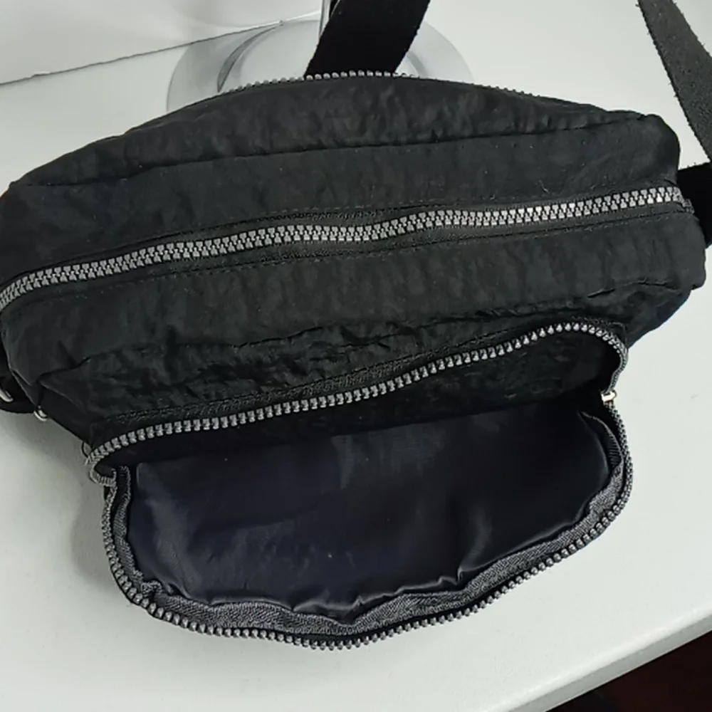 SPORT - Black Crossbody/Fanny Pack- Black Water Resistant - Large Travel Size